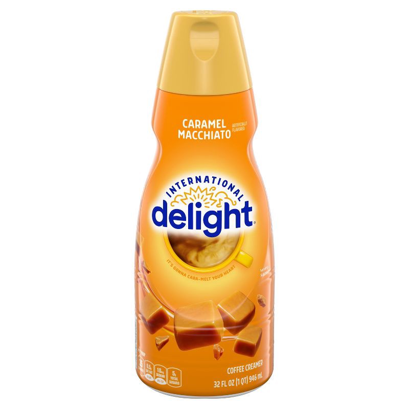 slide 12 of 13, International Delight Caramel Macchiato Coffee Creamer - 1qt (32 fl oz) Bottle, 1 qt, 32 fl oz
