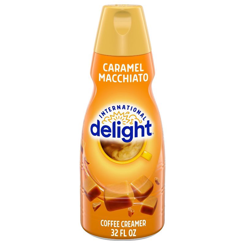 slide 1 of 13, International Delight Caramel Macchiato Coffee Creamer - 1qt (32 fl oz) Bottle, 1 qt, 32 fl oz