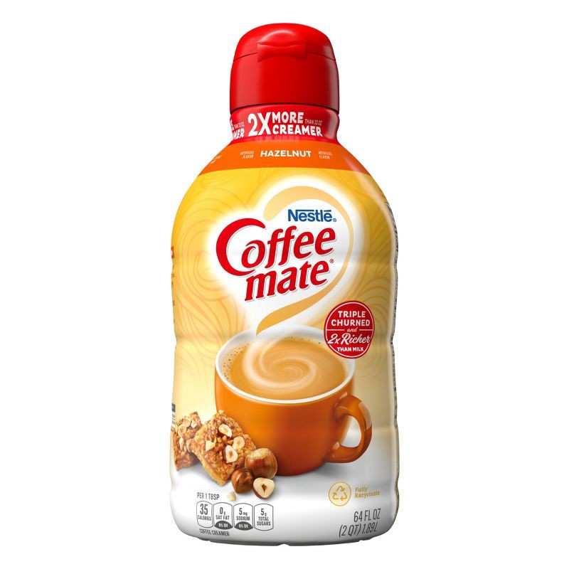 slide 9 of 11, Coffee mate Hazelnut Coffee Creamer - 0.5gal (64 fl oz), 0.5 gal, 64 fl oz