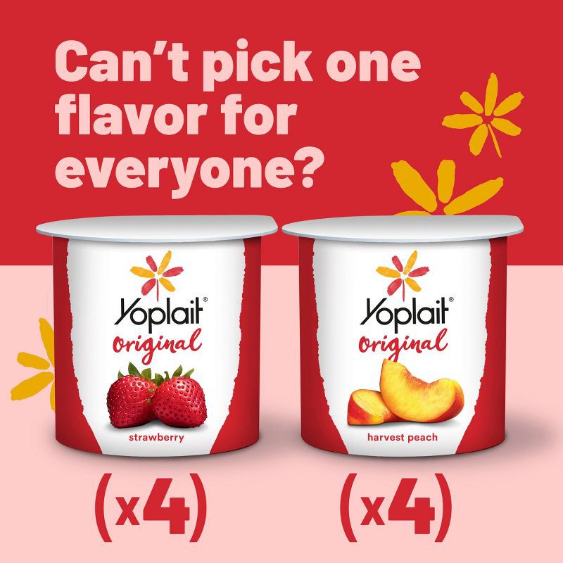 slide 3 of 11, Yoplait Original Strawberry and Harvest Peach Yogurt - 8pk/6oz Cups, 8 ct; 6 oz