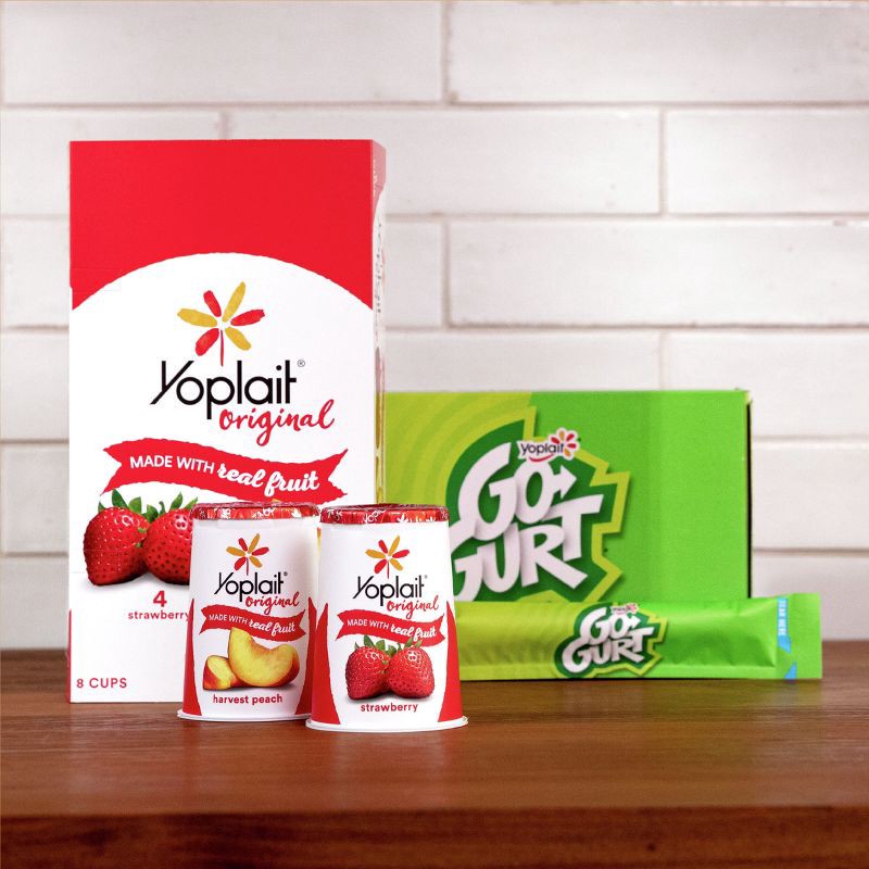 slide 8 of 11, Yoplait Original Strawberry and Harvest Peach Yogurt - 8pk/6oz Cups, 8 ct; 6 oz