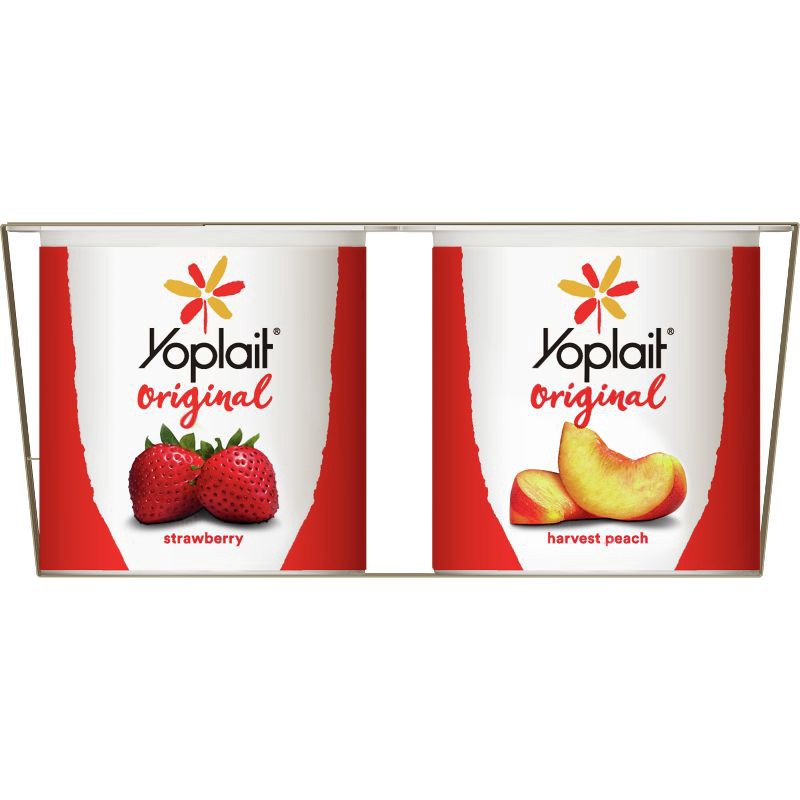 slide 9 of 11, Yoplait Original Strawberry and Harvest Peach Yogurt - 8pk/6oz Cups, 8 ct; 6 oz