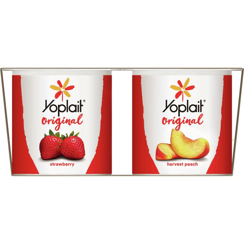 slide 10 of 11, Yoplait Original Strawberry and Harvest Peach Yogurt - 8pk/6oz Cups, 8 ct; 6 oz