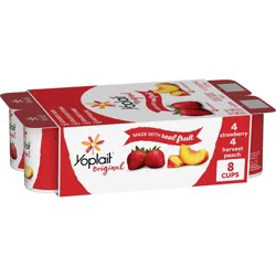 Yoplait Original Strawberry and Harvest Peach Yogurt - 8pk/6oz Cups