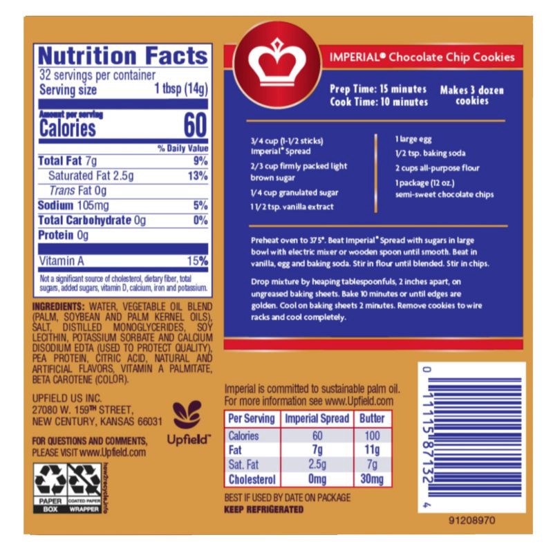 slide 2 of 5, Imperial Margarine Imperial Quarter Vegetable Oil Spread - 16oz, 16 oz