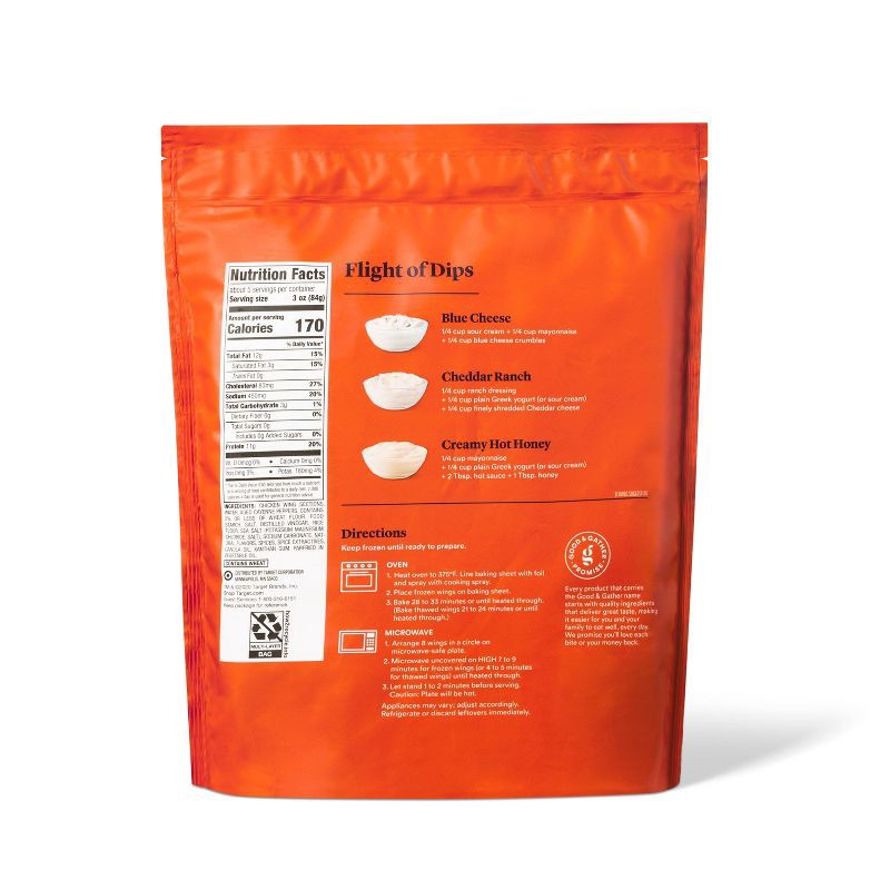 slide 2 of 4, Buffalo-Style Chicken Wings - Frozen - 28oz - Good & Gather™, 28 oz