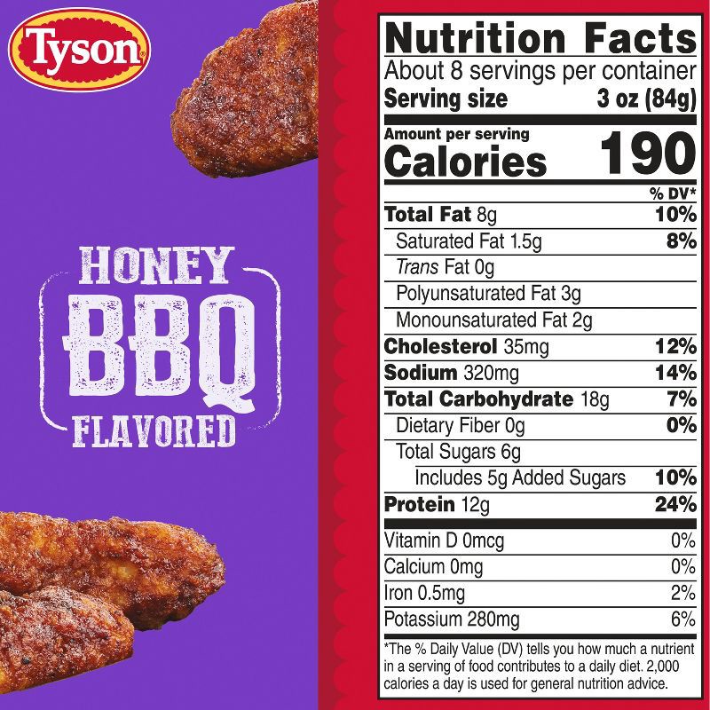 slide 8 of 12, Tyson Honey BBQ Chicken Strips - Frozen - 25oz, 25 oz