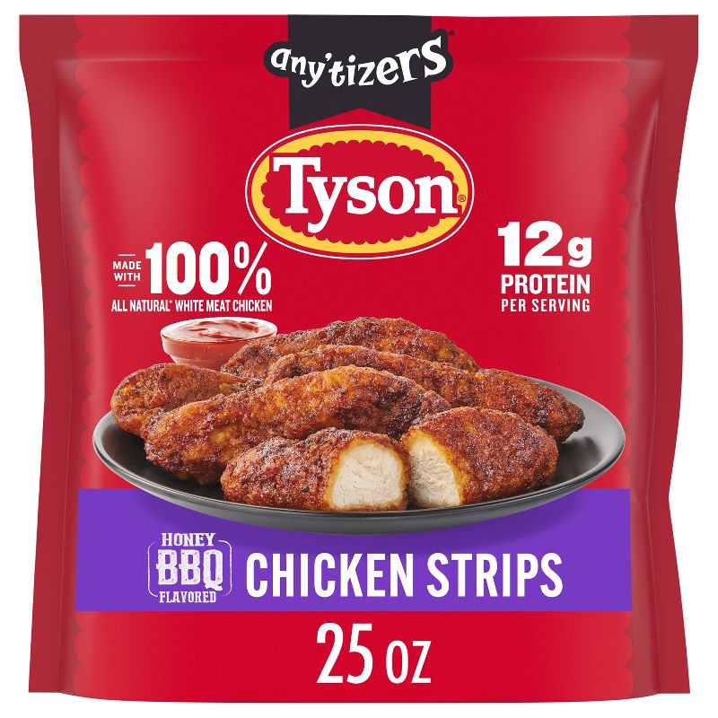 slide 1 of 12, Tyson Honey BBQ Chicken Strips - Frozen - 25oz, 25 oz