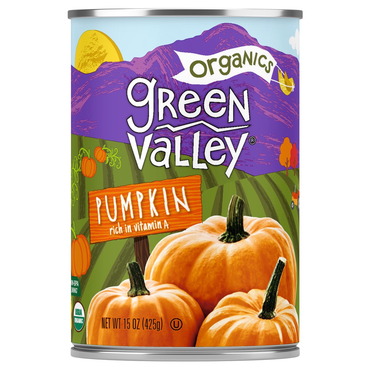 slide 13 of 13, Green Valley Organics Pumpkin, 15 oz