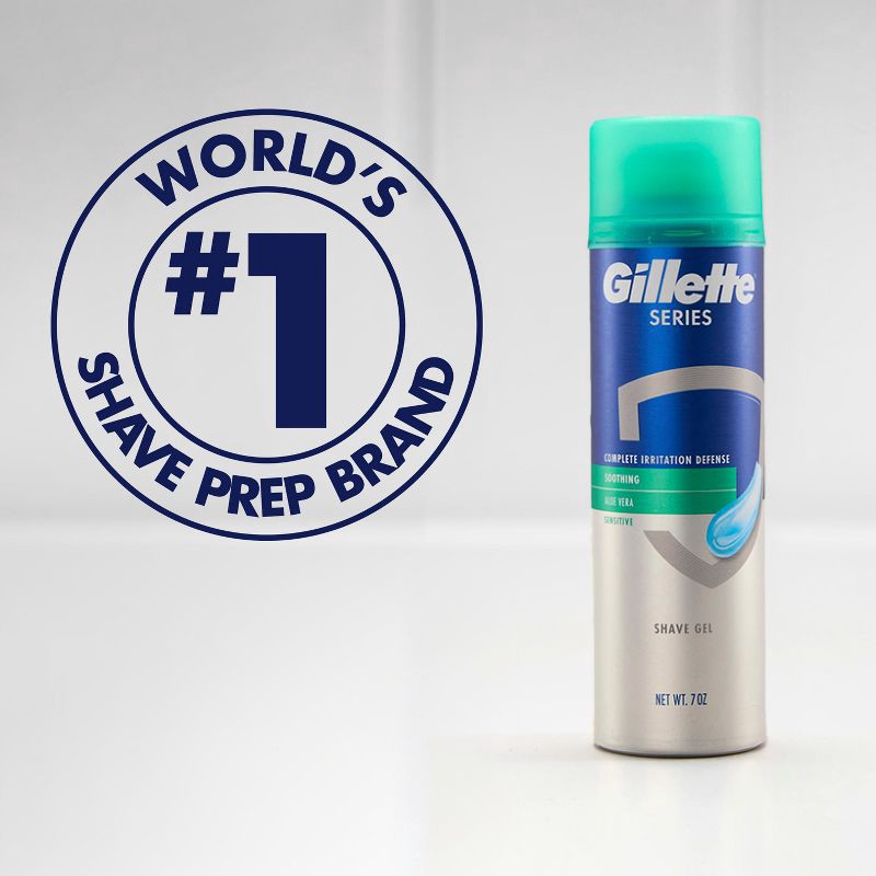 slide 9 of 10, Gillette Series Sensitive Soothing with Aloe Vera Men's Shave Gel - 7oz/2pk, 2 ct; 7 oz