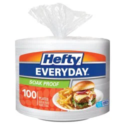 Hefty Soak Proof 9" Foam Plates - 100ct