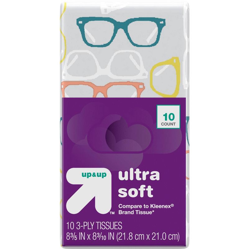 slide 6 of 10, Facial Tissue Pocket Packs - 4pk/10ct - up&up™, 40 ct