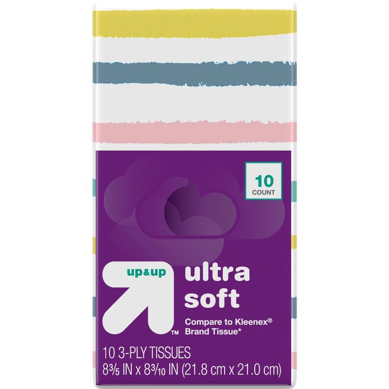 slide 8 of 10, Facial Tissue Pocket Packs - 4pk/10ct - up&up™, 40 ct