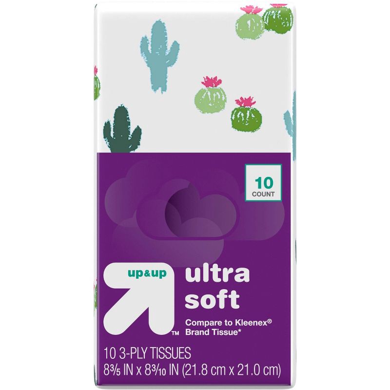 slide 9 of 10, Facial Tissue Pocket Packs - 4pk/10ct - up&up™, 40 ct