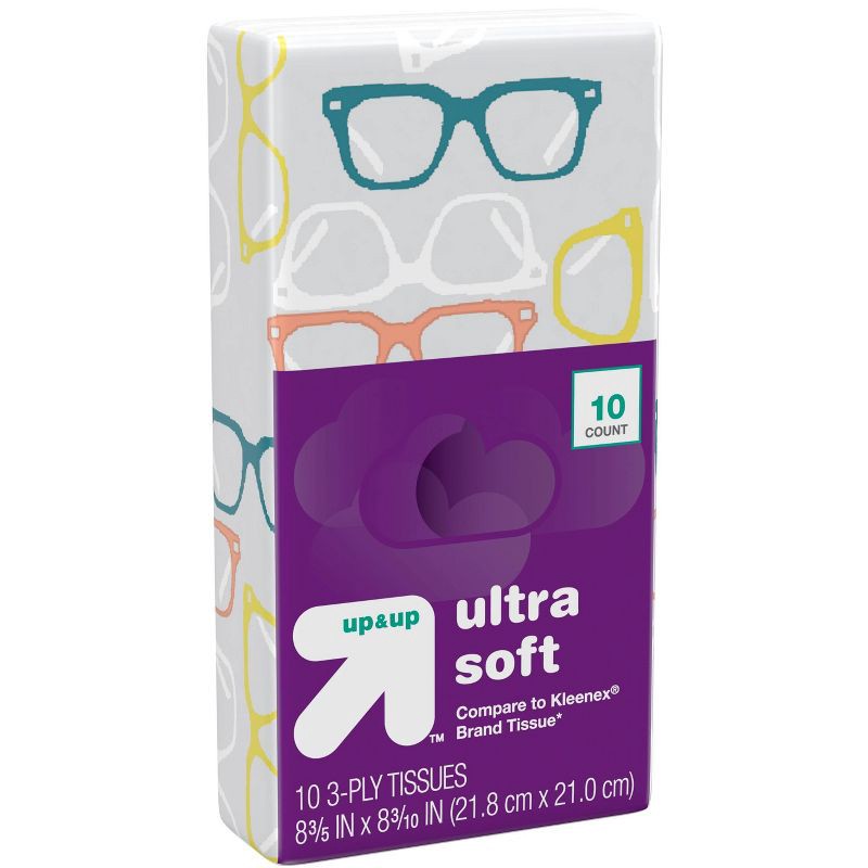 slide 5 of 10, Facial Tissue Pocket Packs - 4pk/10ct - up&up™, 40 ct