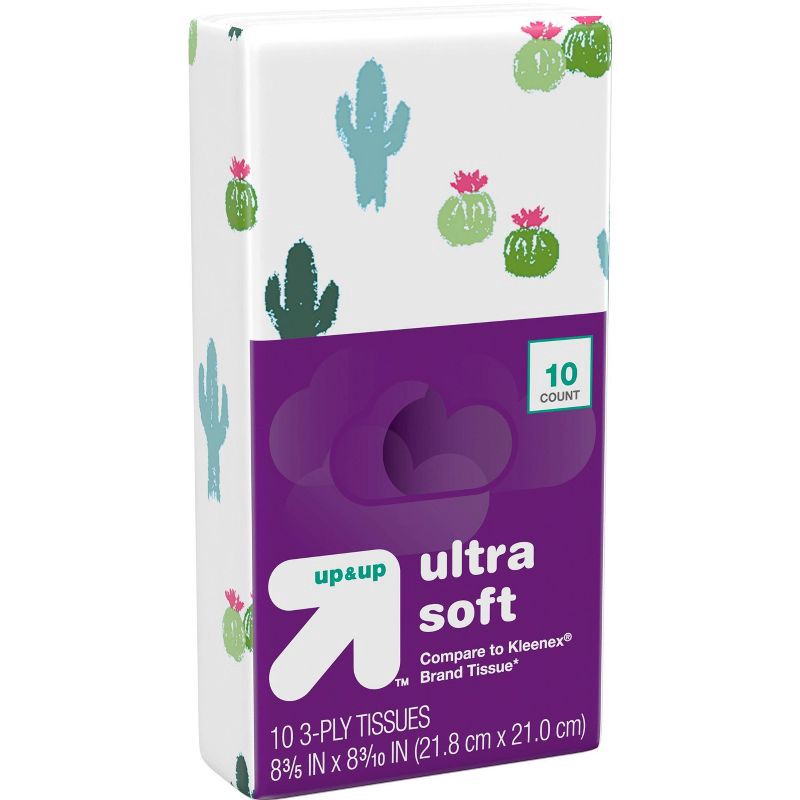 slide 4 of 10, Facial Tissue Pocket Packs - 4pk/10ct - up&up™, 40 ct