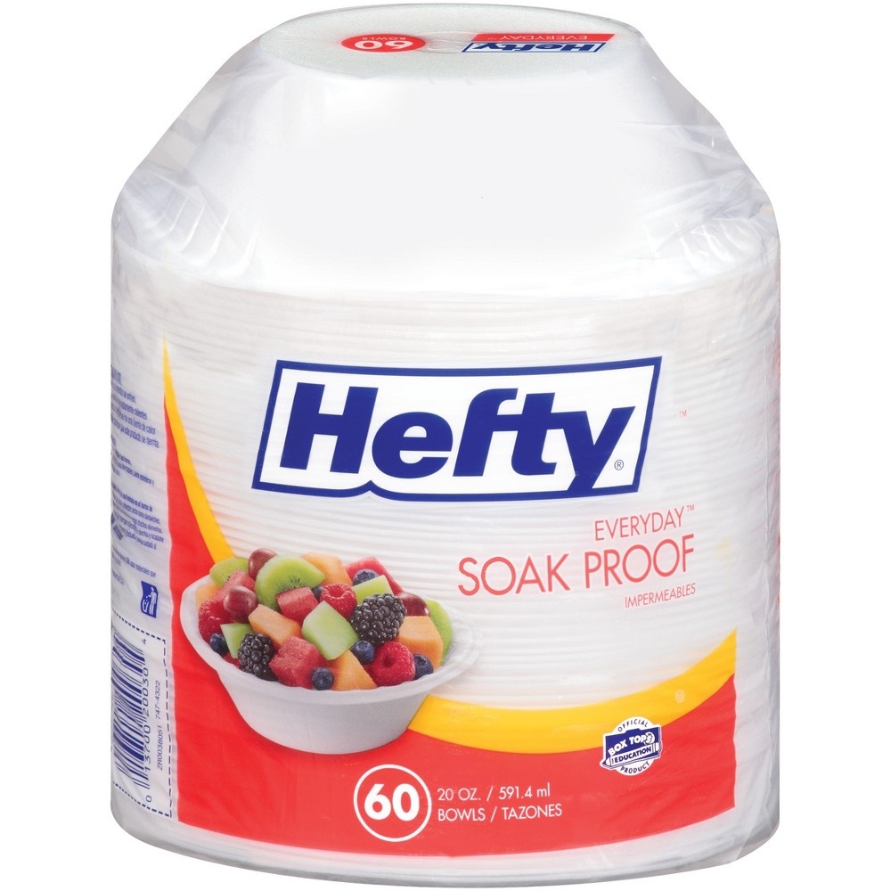 slide 2 of 8, Hefty Soak Proof Foam Bowls, 60 ct