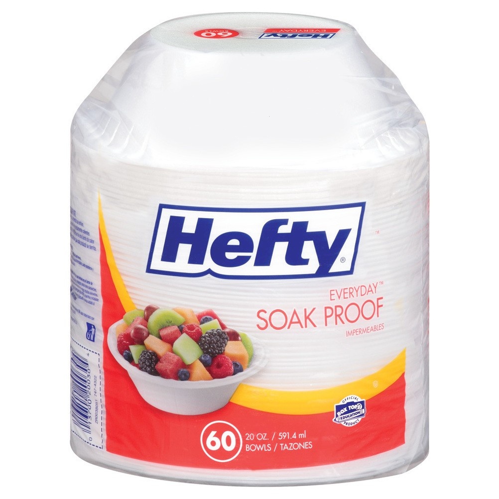 slide 1 of 8, Hefty Soak Proof Foam Bowls, 60 ct