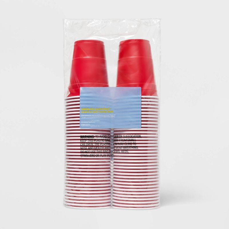 slide 3 of 3, Disposable Red Plastic Cups - 18oz - 72ct - up&up™, 72 ct; 18 oz