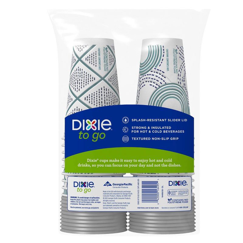 slide 9 of 9, Dixie To Go Disposable Hot Cups & Lids - 16oz, 16 oz