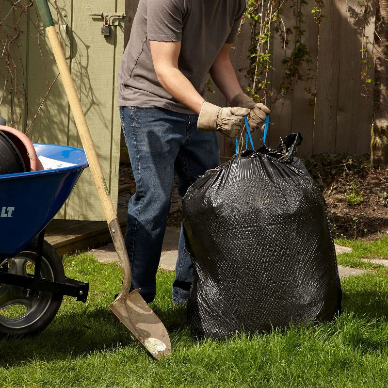 slide 4 of 6, Hefty Strong Lawn & Leaf Drawstring Trash Bags - 39 Gallon - 24ct, 39 gal, 24 ct