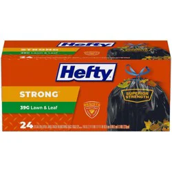 Hefty Strong Lawn & Leaf Drawstring Trash Bags - 39gal - 24ct