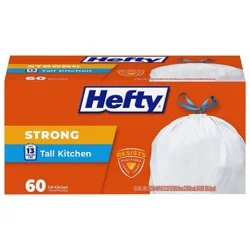 Hefty Strong Tall Kitchen Drawstring Trash Bags - 13gal/60ct