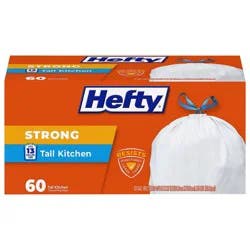 Hefty Strong Tall Kitchen Drawstring Trash Bags - 13gal/60ct