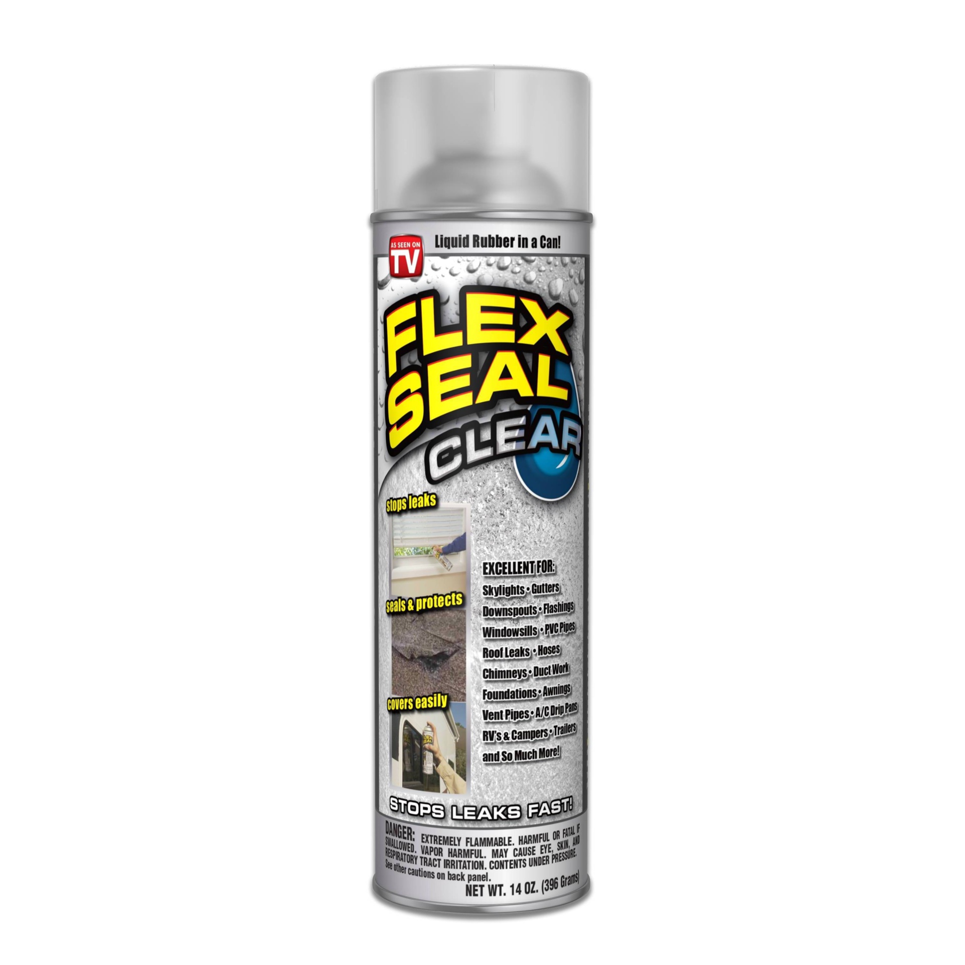 slide 1 of 8, As Seen on TV Flex Seal Clear 14oz, 14 oz