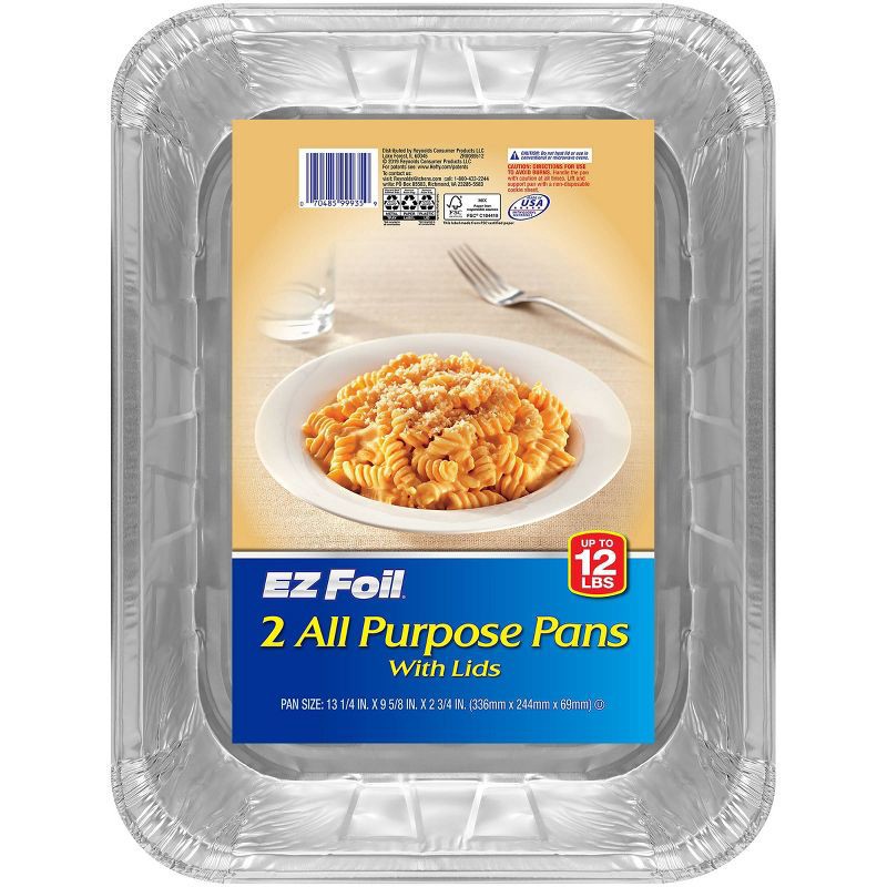 slide 1 of 5, EZ Foil All Purpose Pans with Lids - 2ct, 2 ct