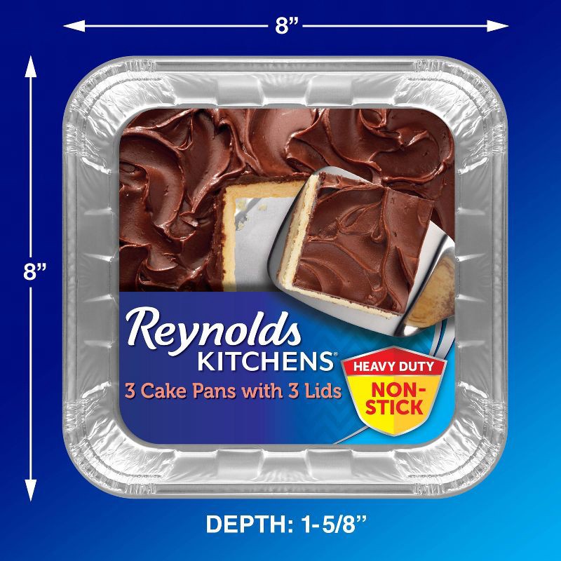 slide 4 of 5, Reynolds Disposable Bakeware Non-Stick Pans with Lids - 3ct, 3 ct
