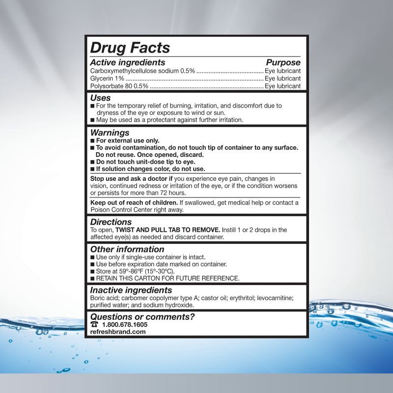 slide 2 of 8, Refresh Optive Advanced Preservative Free Lubricant Eye Drops - 0.3 fl oz/30ct, 0.3 fl oz, 30 ct