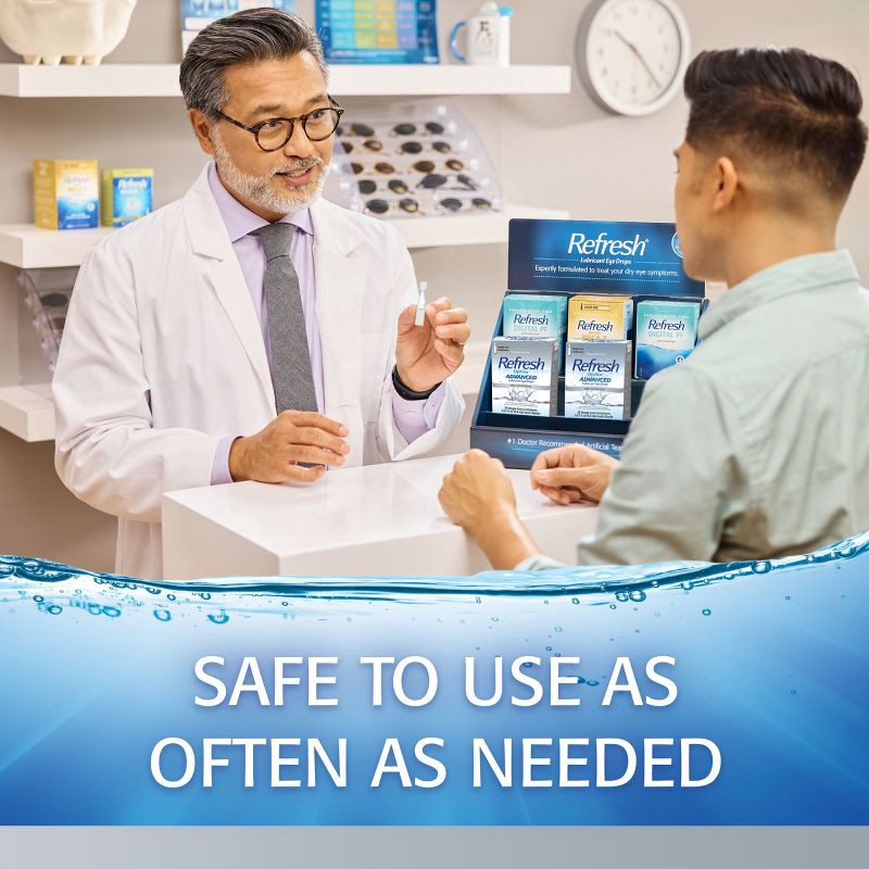 slide 4 of 8, Refresh Optive Advanced Preservative Free Lubricant Eye Drops - 0.3 fl oz/30ct, 0.3 fl oz, 30 ct
