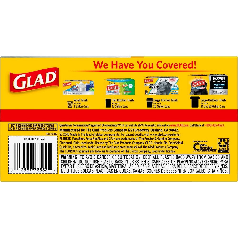 slide 5 of 11, Glad Tall Kitchen White Trash Bags, 13 gal, 68 ct