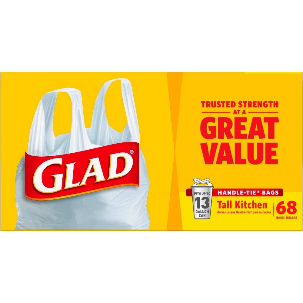 slide 3 of 11, Glad Tall Kitchen White Trash Bags, 13 gal, 68 ct