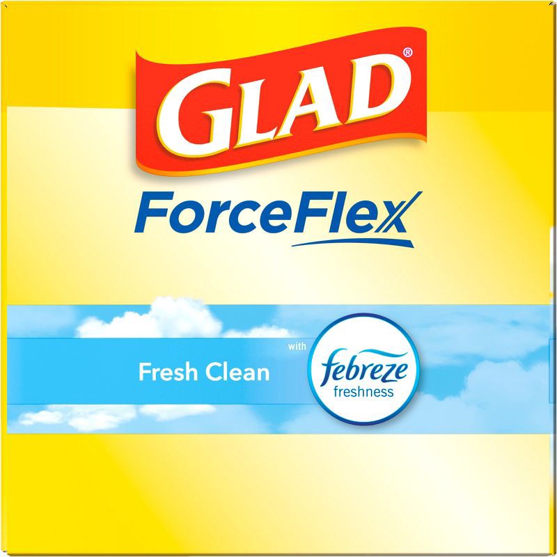 slide 15 of 16, Glad Tall Kitchen Drawstring Trash Bags OdorShield - Febreze Fresh Clean - Gray - 50ct/13gal, 50 ct, 13 gal