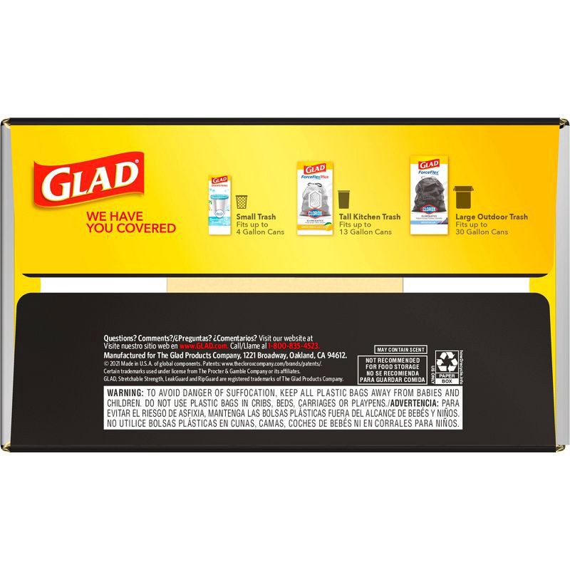 Glad Forceflex + Large Drawstring Black Trash Bags - 30 Gallon - 68ct :  Target