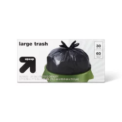 Large Flap-Tie Trash Bags - 30 Gallon - 60ct - up & up
