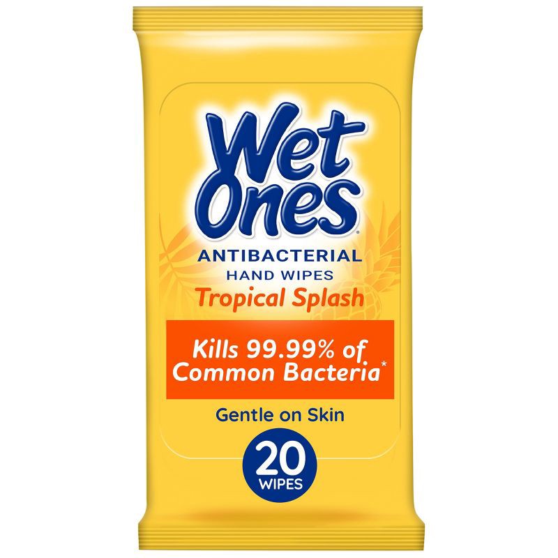 slide 1 of 5, Wet Ones Antibacterial Hand Wipes Travel Pack - Tropical Splash - 20ct, 20 ct