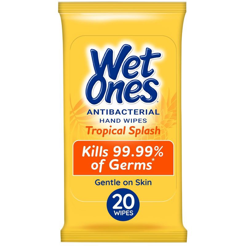 slide 1 of 7, Wet Ones Antibacterial Hand Wipes Travel Pack - Tropical Splash - 20ct, 20 ct