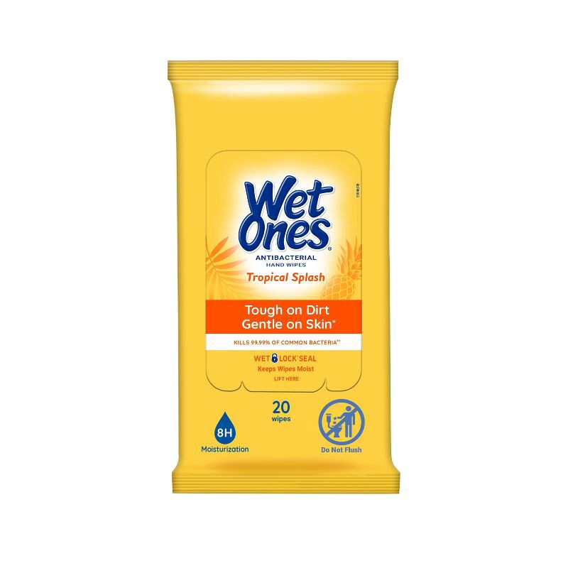slide 1 of 7, Wet Ones Antibacterial Hand Wipes Travel Pack - Tropical Splash - 20ct, 20 ct