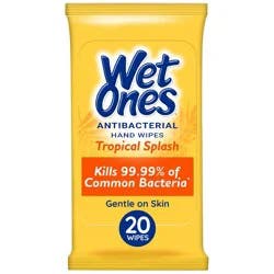 Wet Ones Antibacterial Hand Wipes Travel Pack - Tropical Splash - 20ct