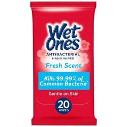 Wet Ones Antibacterial Hand Wipes Travel Pack - Fresh Scent - 20ct