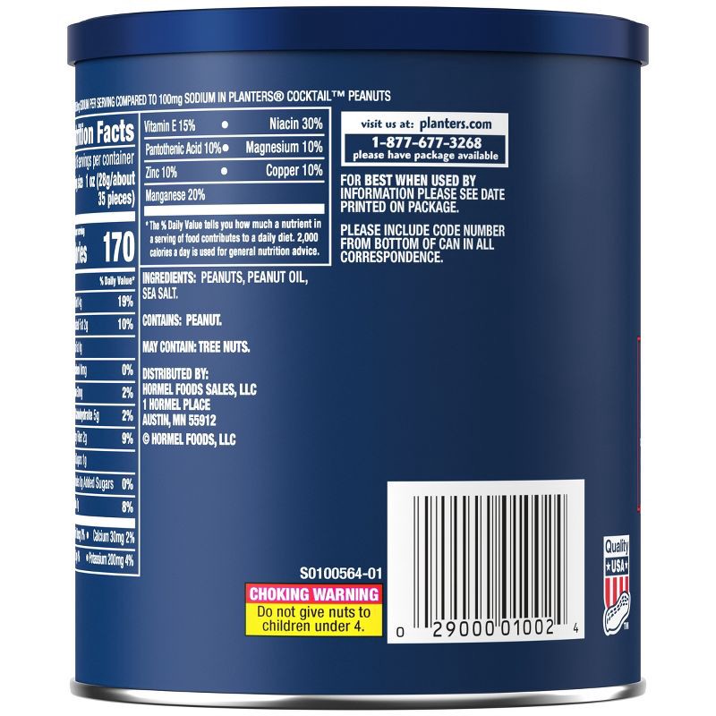 slide 4 of 9, Planters Lightly Salted Made With Sea Salt Cocktail Peanuts - 16oz, 16 oz