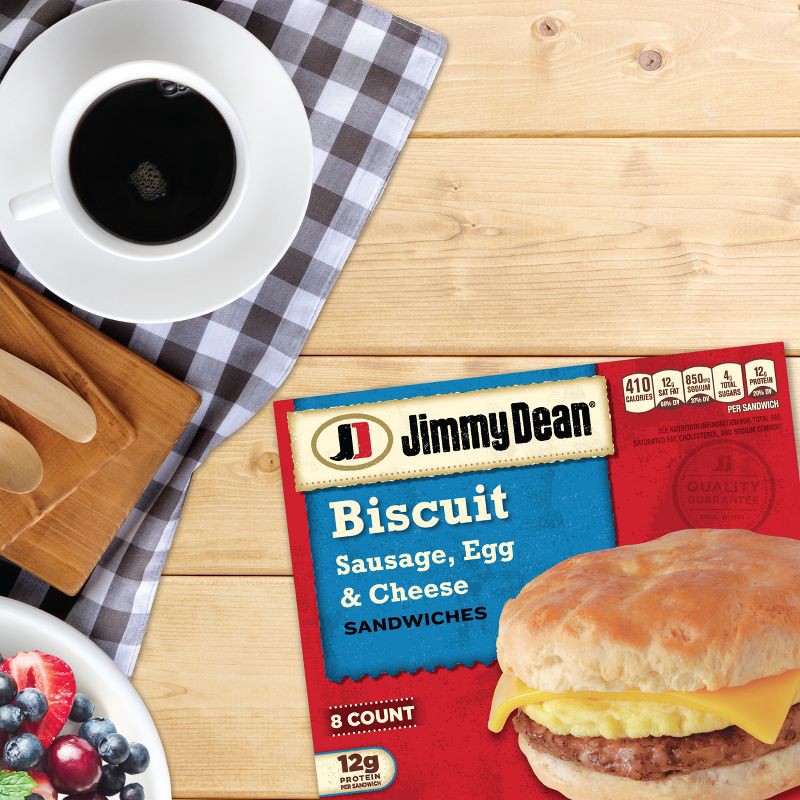 slide 3 of 10, Jimmy Dean Frozen Sausage Egg & Cheese Biscuit - 8ct/36oz, 8 ct; 36 oz