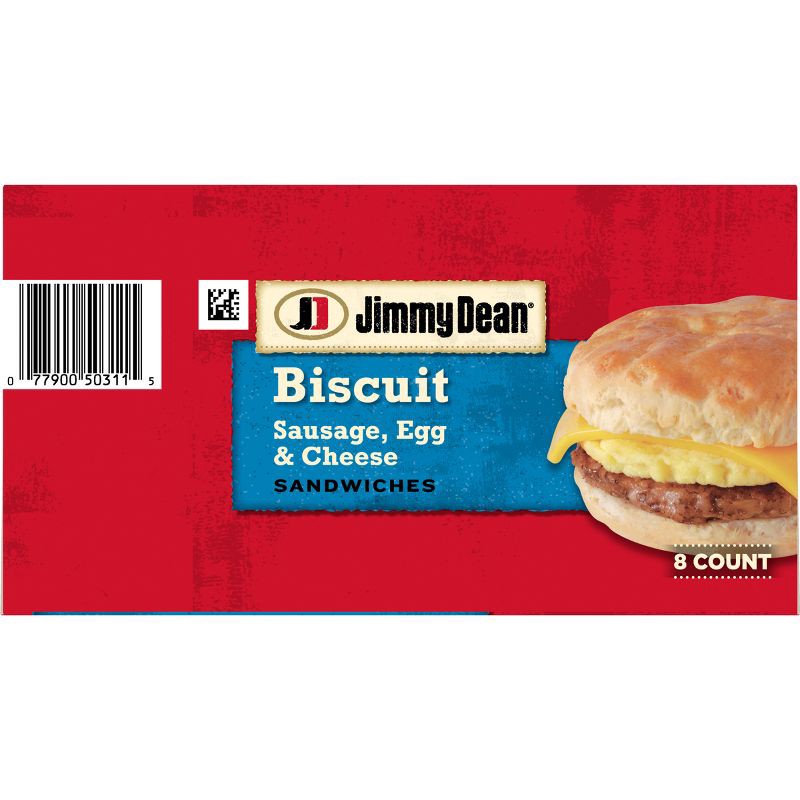 slide 7 of 10, Jimmy Dean Frozen Sausage Egg & Cheese Biscuit - 8ct/36oz, 8 ct; 36 oz