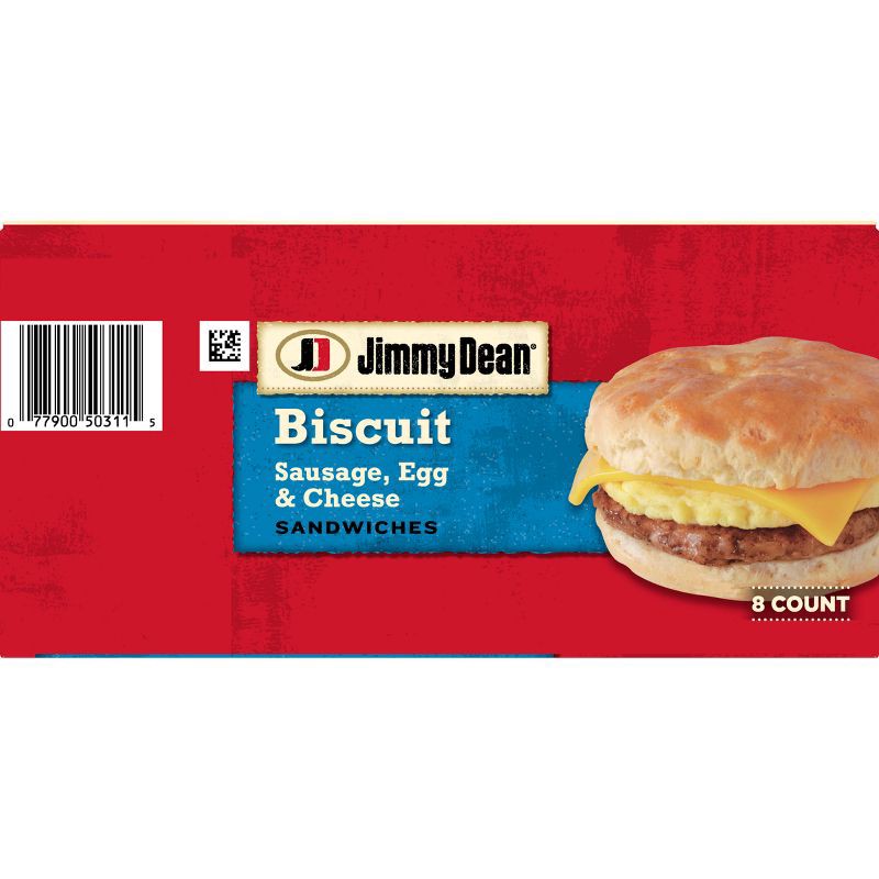 slide 9 of 10, Jimmy Dean Frozen Sausage Egg & Cheese Biscuit - 8ct/36oz, 8 ct; 36 oz