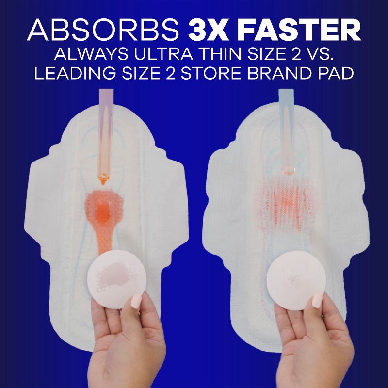 slide 4 of 10, Always Ultra Thin Overnight Absorbency Unscented Pads with Wings - Size 4 - 50ct, 4 x 50 ct