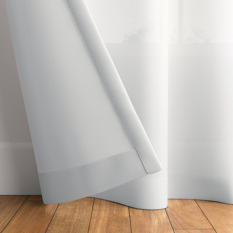 slide 3 of 4, 60"x84" Sheer Window Curtain Panel White - Room Essentials™: Recycled Polyester, Energy Efficient, Rod Pocket, 1 ct