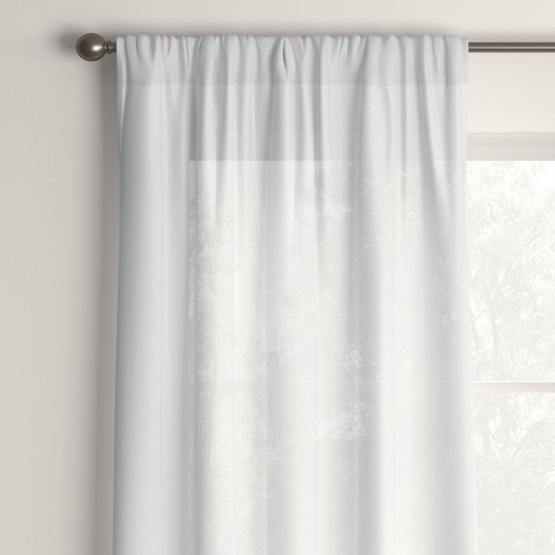 slide 1 of 4, 60"x84" Sheer Window Curtain Panel White - Room Essentials™: Recycled Polyester, Energy Efficient, Rod Pocket, 1 ct